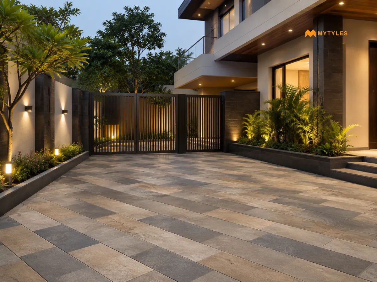 Diagonal Driveway Tile Pattern
